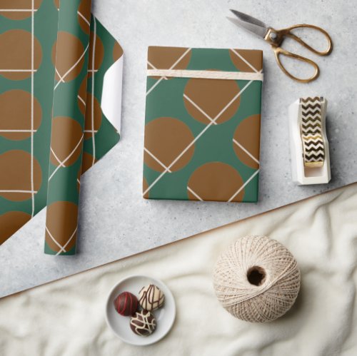Abstract Green Brown Wrapping Paper