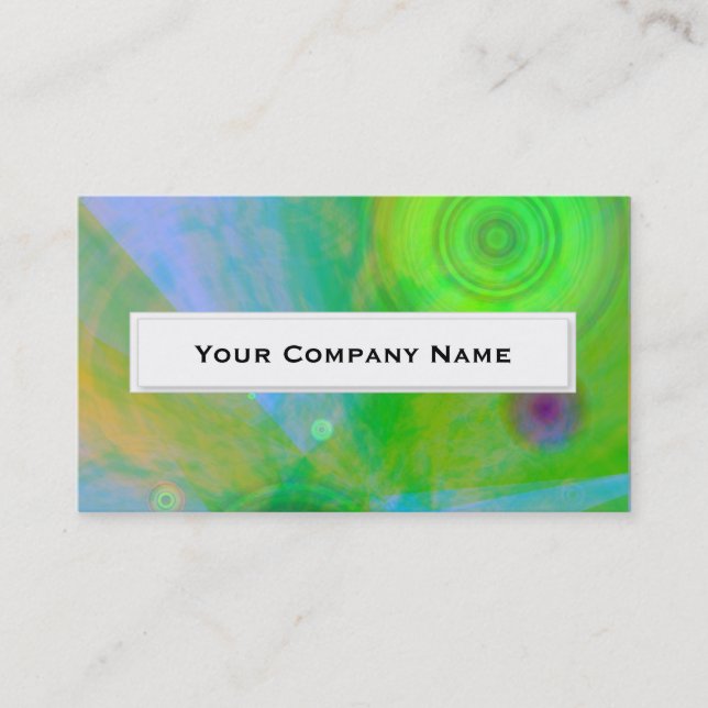 Abstract Green Burst Business Cards (Front)