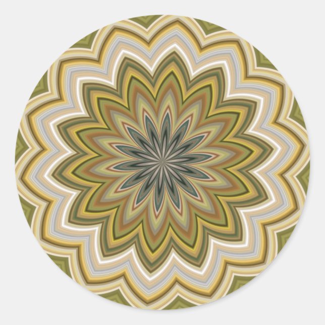 Abstract Green Classic Round Sticker (Front)