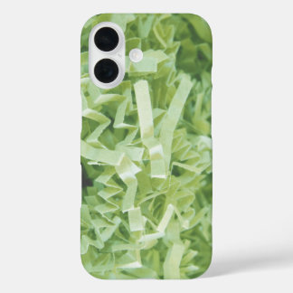 Abstract Green Crinkled Shredded Paper Texture iPhone 16 Case
