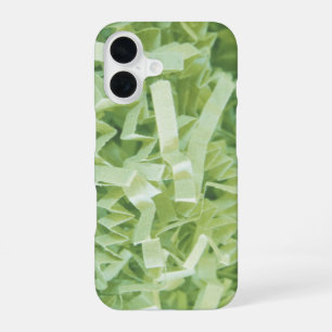 Abstract Green Crinkled Shredded Paper Texture iPhone 16 Case