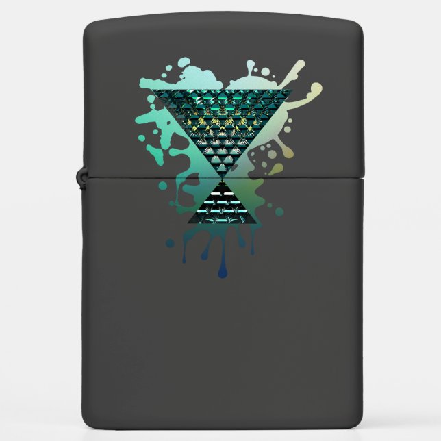 Abstract Green Crystal Palace Zippo Lighter (Front)