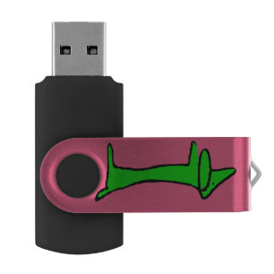 Abstract Green Dachshund Flash Drive