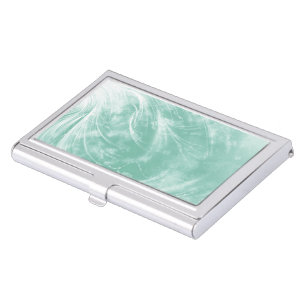 Abstract Green Dandelions and fireflies Business Card Case