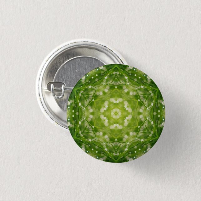 Abstract green decorative print button (Front & Back)