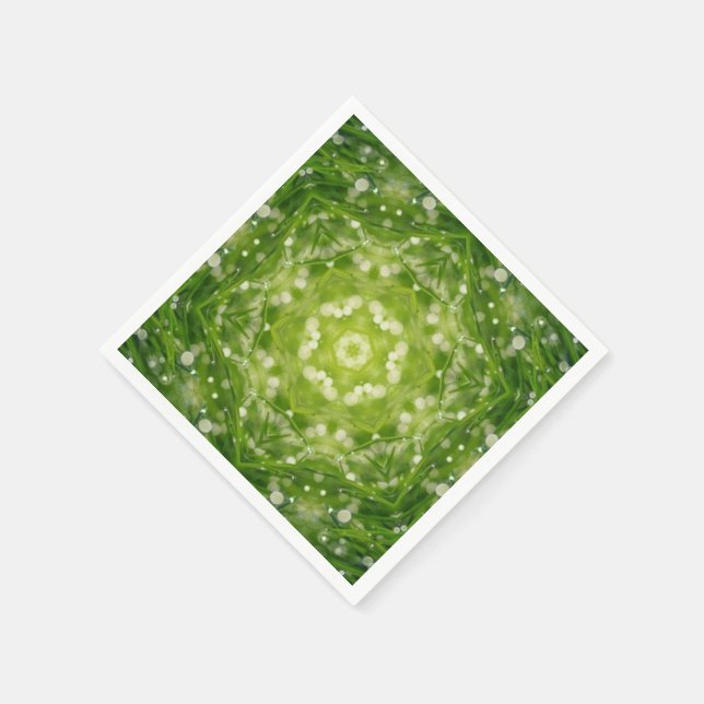 Abstract green decorative print napkins (Corner)