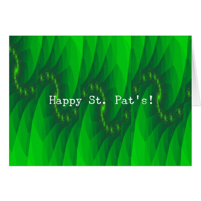 Abstract Green Digital Art St. Pat's Cards (Front Horizontal)