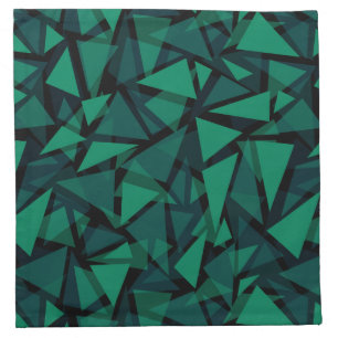 Abstract green emerald polygonal pattern throw pil cloth napkin