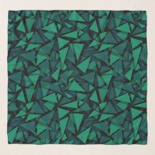 Abstract green emerald polygonal pattern throw pil scarf