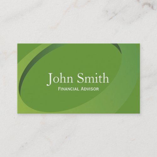Abstract Green Financial Advisor Business Card