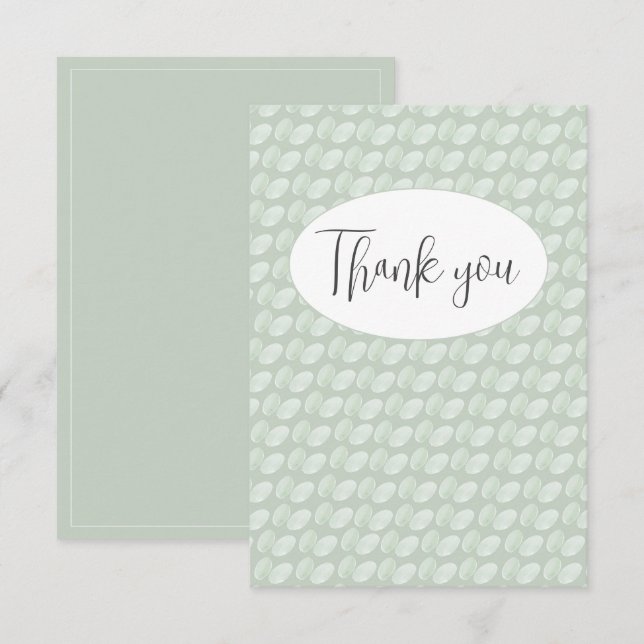 Abstract Green Flat Thank You Card (Front/Back)