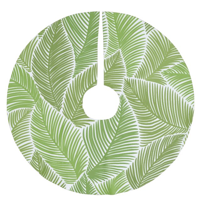 Abstract green floral, seamless background. brushed polyester tree skirt (Front)