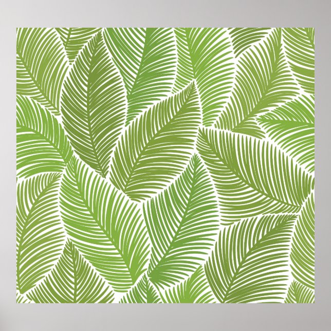 Abstract green floral, seamless background. poster (Front)