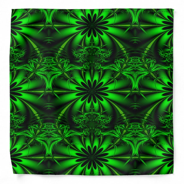 Abstract Green Fractal Jungle Bandana (Front)