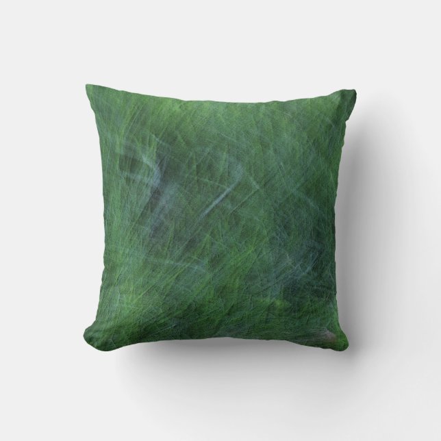 Abstract Green Grass Throw Pillow (Front)