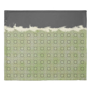Abstract Green, Grey, Bronze Vintage Pattern Duvet Cover