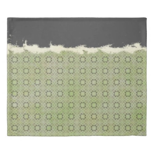 Abstract Green Grey Bronze Vintage Pattern Duvet Cover