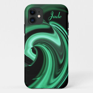 Abstract Green Heart iPhone 5 case *Personalize*