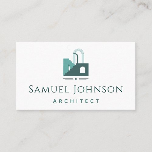 Abstract Green House Building Logo Architect Cool Business Card