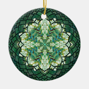 Abstract Green Ivy Mandala Ornament