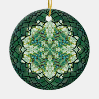 Abstract Green Ivy Mandala Ornament