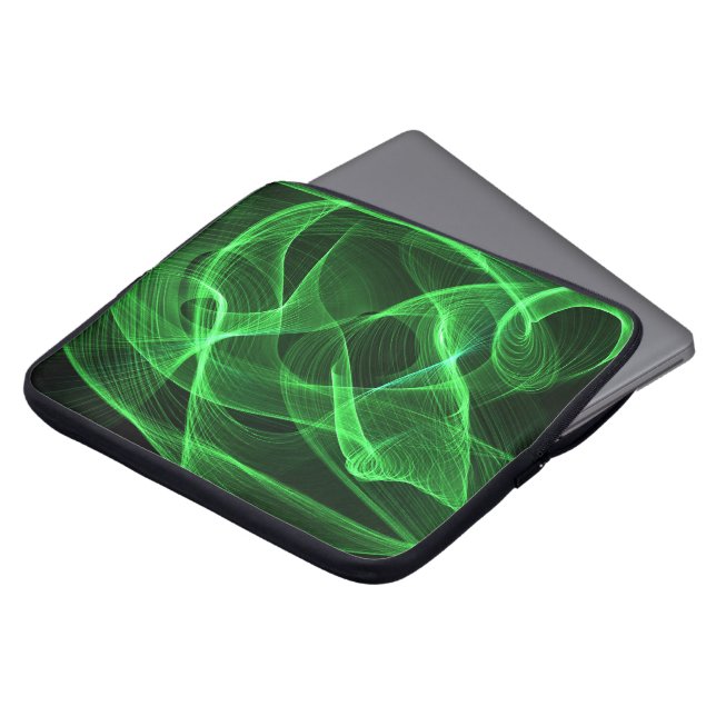 ABSTRACT green Laptop Sleeves (Front Top)