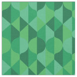 Abstract green leaves geometric pattern fabric