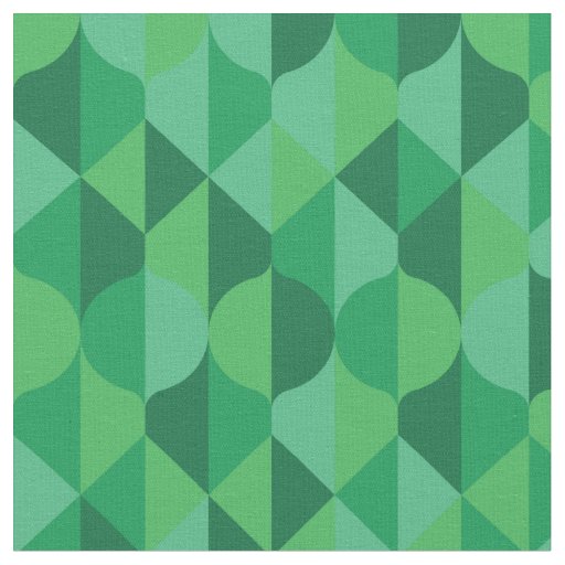 Abstract green leaves geometric pattern fabric