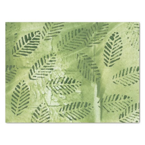 Abstract green leaves tissue paper