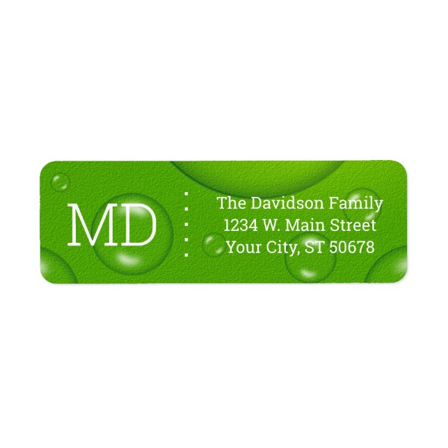 Abstract Green Lime Drops Label (Front)