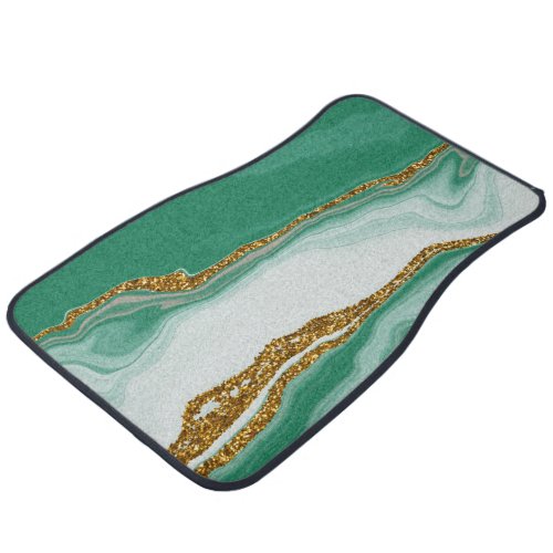 Abstract Green Liquid Background Car Floor Mat