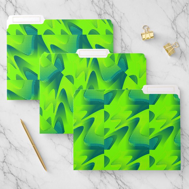 abstract green liquid color wavy background file folder (Set)