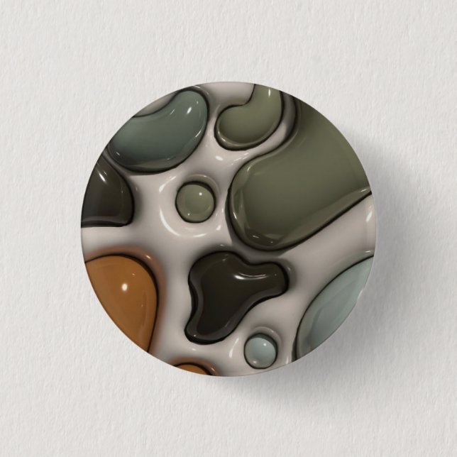Abstract Green Marble | Modern Aesthetic Button (Front)