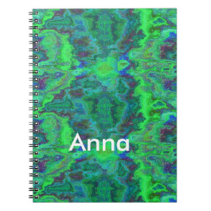 Abstract green marble notebook