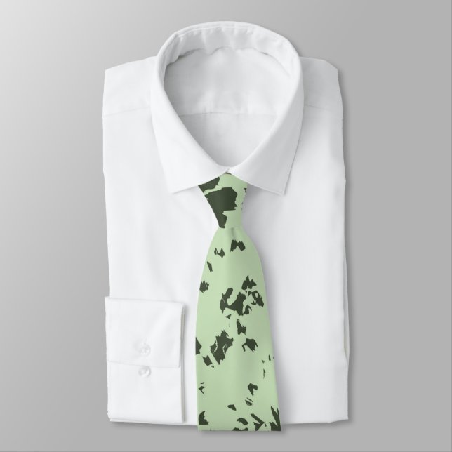 Abstract Green Marble with Splashes of Paint  Neck Tie (Tied)