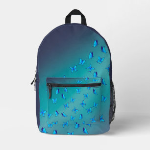 Abstract green Moonbeams and Butterflies  Printed Backpack