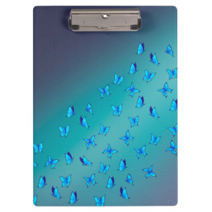 Abstract Green Moonbeams & Butterflies Clipboard