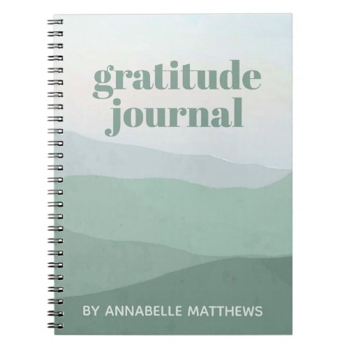 Abstract Green Mountain Watercolor Gratitude Notebook