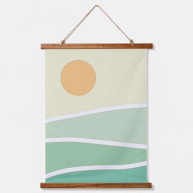 Abstract green mountains hanging tapestry (Front)