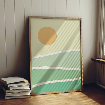 Abstract Green Mountains Poster by LemonBox at Zazzle