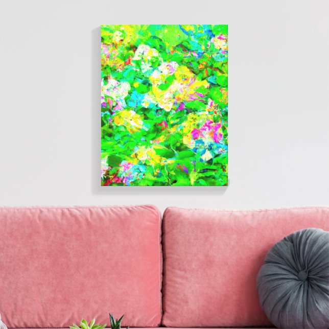 Abstract Green Nature Art Canvas Print (Insitu(LivingRoom))