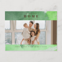 Abstract Green New Home for Holidays Photo Moving Postcard