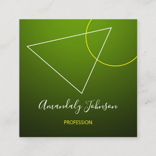 Abstract Green  OMBR Geometry  Square DESIGN Square Business Card