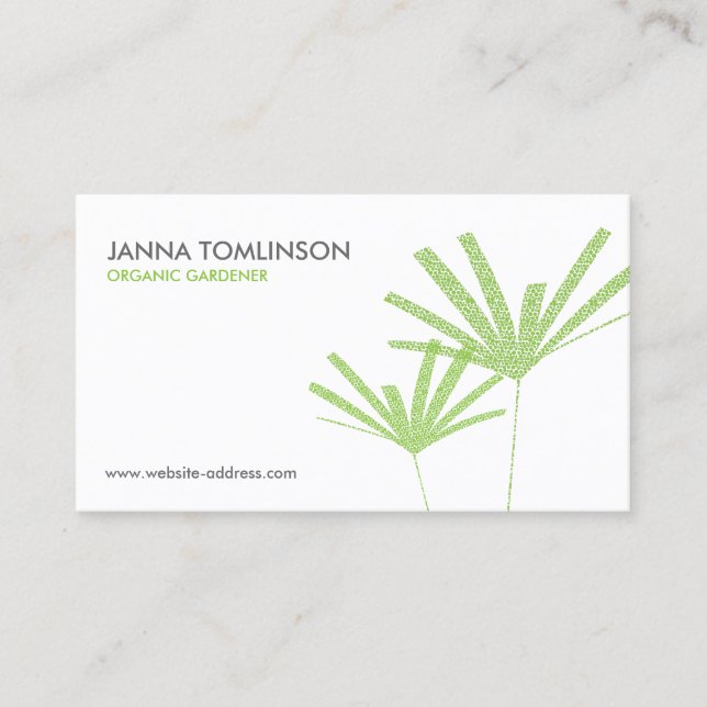 Abstract Green Palms II Business Card (Front)
