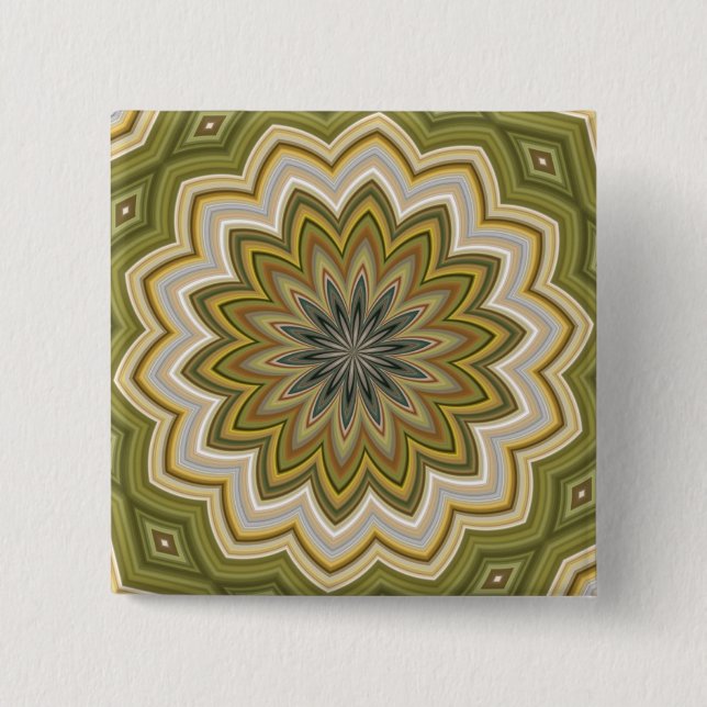 Abstract Green Pinback Button (Front)