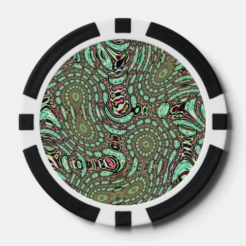 abstract green poker chips