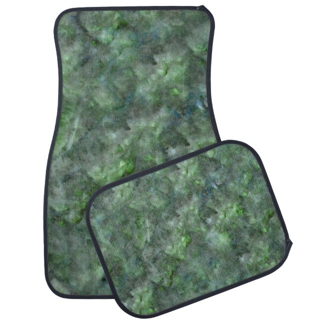 Abstract green quartz marble granite pattern     car floor mat (Set)