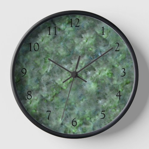 Abstract green quartz marble granite pattern   clock