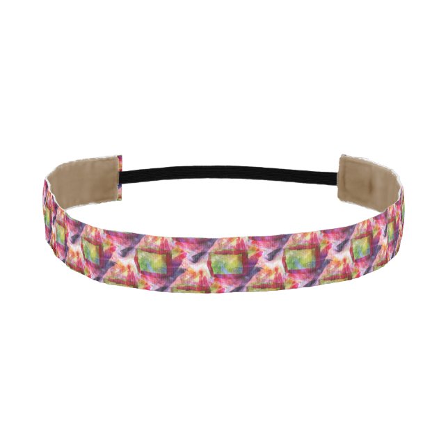 Abstract green, red wallpaper athletic headband (Front)