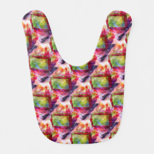 Abstract green, red wallpaper bib